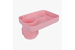 DCG Center, Car Seat Tray, Car Seat Tray for Kids Travel, Cup Holder Tray for Snacks, Travel Tray for Kids Car Seat, Kids Travel Tray, Car Seat Snack Tray, Car Seat Food Tray for Toddler (Pink)