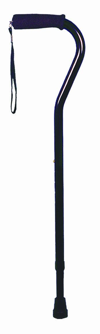Drive Devilbiss Swan Neck Height Adjustable Walking Stick with Ergonomic Foam Handle