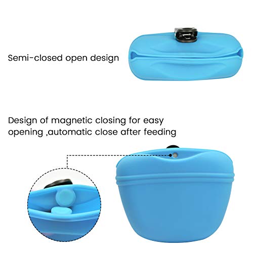 AUDWUD- Silicone Dog Treat Pouch - Clip on Portable Training Container - Convenient Magnetic Buckle Closing and Waist Clip - 100% FDA Certified Food Grade Silicone & BPA Free - Thumbnail 2