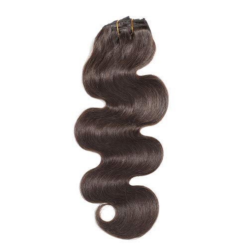 Urbeauty 18" Dark Brown Wavy Clip in Hair Extensions Triple Weft 7Pcs/100g Body Wave Remy Clip in Real Human Hair Extensions Full Head - Thumbnail 2