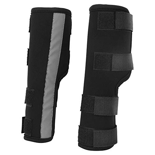 Dog Front Leg Braces Canine Compression Wraps Pet Knee Pad Dog Elbow Protector with Reflective Straps Help with Ligament Injuries Sprains and Loss of Stability Caused by Arthritis(Black L)