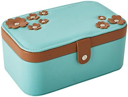 KUPARK Two-Layer PU Leather Jewelry Box Organizer Display Storage Case for Bracelets Necklaces Rings Earrings Brooches Cosmetics Glasses, Green