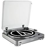 Audio-Technica AT-LP60-USB Fully Automatic Belt-Drive Stereo Turntable (USB & Analog), Silver