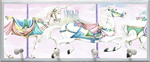 illumalite Designs Unicorn Carousel Plaque with Wooden Pegs