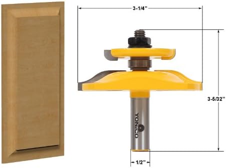Yonico 12143 - Raised Panel with Back Cutter Router Bit, Ogee - Diameter: 3-1/4", Cutting Depth: 1-3/8" - 1/2" Shank - Image 3