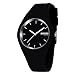 Sports Unisex Fashion Casual Wrist Analog Quartz Compass Water Resistant Simple Watch with 43mm Case, Silicone Strap - Black