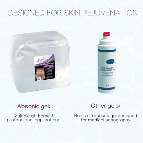Absonic Clear Conductive Gel for Ultrasound, Cavitation Machine, Laser Hair Removal & RF Devices – Body Sculpting Gel 5 Liter (1.3 Gallon) Bulk Refill – Paraben-Free, Hypoallergenic