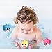 MALLMALL6 4Pcs Little Sharks Light Up Bath Toys Flashing Bathtub Toy Set Bathroom Floating Rubber Shark Squeeze and Squirting Water Toys for Toddler Preschool Shower Games Swimming Pool Birthday Party