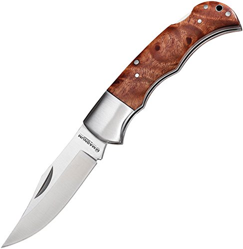 Boker Magnum 01MB076 Silver Pin I Quincewood Pocket Knife with 3 1/8 in. 440 Stainless Steel Blade, Brown