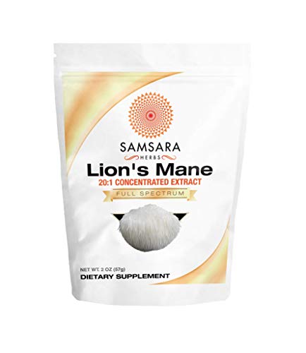 Samsara Herbs Lions Mane Extract Powder (2oz/57g) - 20:1 Concentrated Extract (Best Herbs For Dementia)