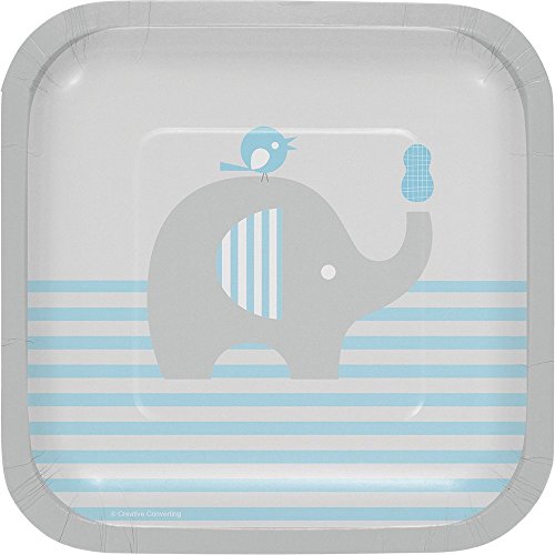 Creative Converting Little Peanut-Boy Square Paper Dessert Plates, 7 (Value Pack: 24 Count)