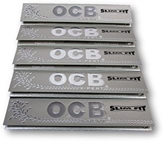 OCB X-PERT Slimfit King Size Slim Rolling Papers Cigarette Papers Smoking Papers Pack of 5 Booklets from Sudesh Enterprises