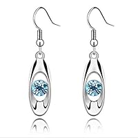 Iumer Fashion Crystal Drop Earring Oval Dangle Earrings