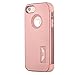 iPhone SE Case Pandawell™ Shockproof Hybrid High Impact Hard Plastic+Soft Silicon Rubber Armor Defender Case Cover for Apple iPhone SE / 5S - All Rose Gold