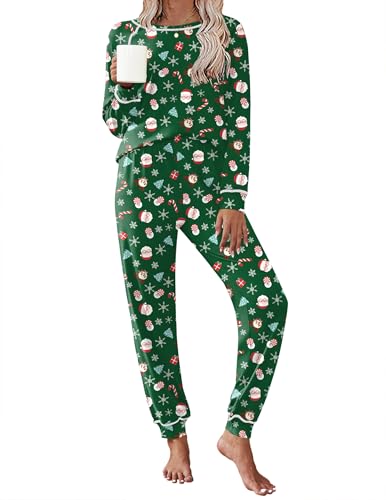 Ekouaer Pajamas Set for Women Soft Comfy Pjs Jogger Lounge Sets,Green at Amazon