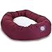 52 inch Burgundy & Sherpa Bagel Dog Bed By Majestic Pet Productsthumb 2