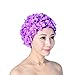 Tinksky Floral Swim Cap Hat Bathing Swimming Shower Caps Petal Stylish for Women Purple, Free Size