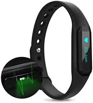 MuKui Sport Smart Bracelet with Heart Rate Monitor Remote Camera Fitness Tracker Watch Black
