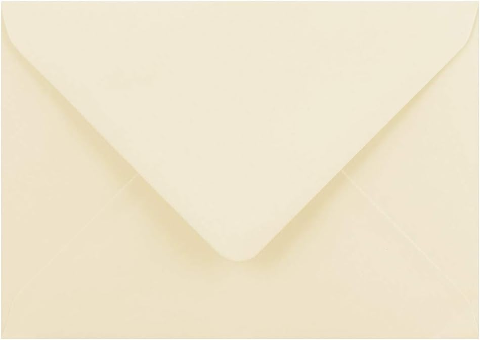 25 Pack Small C7 Ivory Cream Envelopes - 81mm x 111mm - Gummed 100gsm - A7 Fit
