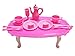 LittleKelly 13 Pcs Barbie Sized Tableware Playset Kitchen Set Cooking Kitchenware - Pink