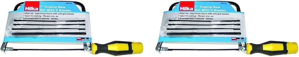 Hilka 45801705 Coping Saw Set W/Blades PC, Black/Silver, 7"