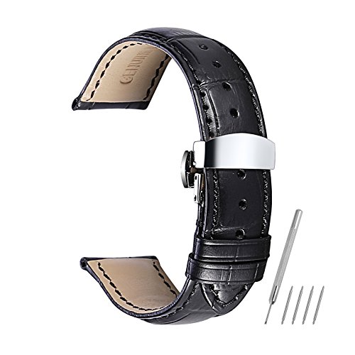 Watch Band Leather Strap Replacement 14mm 16mm 18mm 19mm 20mm 21mm 22mm 24mm Calf Wrist Watchband Deployment Buckle Deployant Clasp CHIMAERA