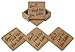 Don't Fuck Up The Table Bamboo Unique Drink Coasters | Set of 4 with Holder | Funny Housewarming Gift