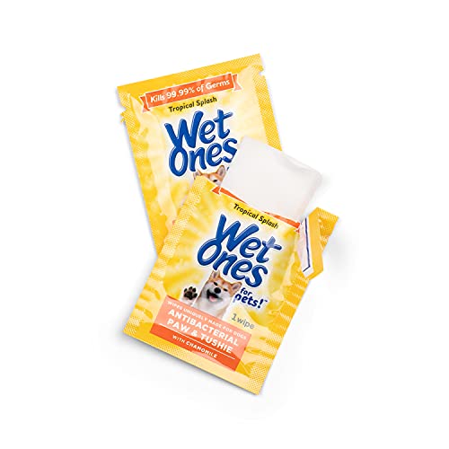 Wet Ones for Pets Paw & Tushie Dog Wipes with Chamomile, 24 Ct Singles