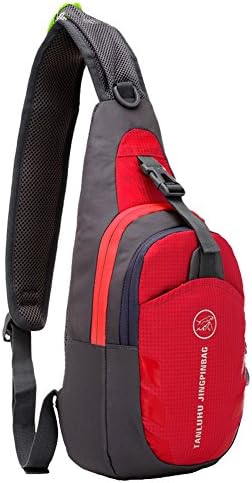 SLIN Ultralight (160G) Sport Chest Bag Sling Shoulder Unbalance Backpacks Crossbody Bag for Hiking Camping Gym Cycling Biking Dog Walking,Red