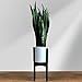 Fox & Fern Adjustable Plant Stand Indoor — 8 to 12 Inch Premium Mid Century Bamboo Plant Stand with Adjustable Width; Plug In Design; Easy to Assemble; Two Heights - For 8, 9, 10, 11 & 12 Inch Pots