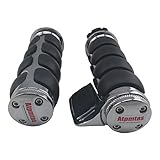 AtpmtasÂ®1 Pair Chrome Billet Aluminium Comfortable Hand Grips Throttle Assistor Cruise Assist Wrist for Motorcycle Cruiser Chopper Touring 1 Inch Handlebar