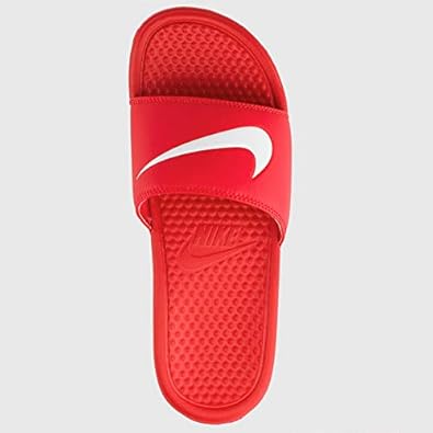 nike benassi swoosh red golden check slides