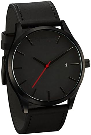 Yeefant Non Waterproof Fashion Couple Leather Band Analog Quartz Round Wrist Calendar Business Comfortable Wearing Frosted Belt High-end Men's Watch
