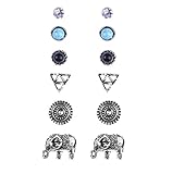 Shoopic Vintage Boho Style Multiple Assorted Stud Earrings for Women 6 Pairs