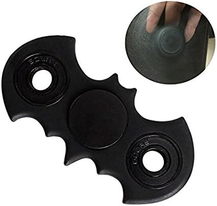 Bat Style Batman Spinner- Fidget Spinner Focus Toy- Stress Reducer for Kids and Adults-[608 Bearing] Indented Caps, Spin with Finger- Prime- Figit Toys- Perfect For ADHD, Anxiety (black)