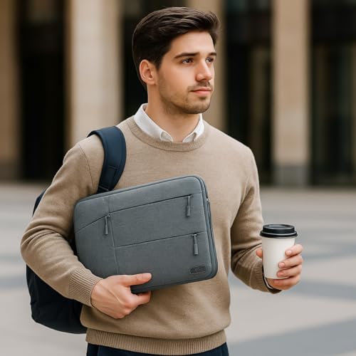 Case Capa Bolsa Pasta Para Notebook 12, 13, 14, 15 e 16 Polegadas Impermeável C/Alça Interior Aveludado Compatível MacBook Dell Lenovo Asus HP Ideal Trabalho Estudo Viagem (12, 13 e 14 Polegadas)