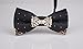Ysiop Men Silk Solid Bow Tie Pre-tie Bowtie Hollow Sequin Cravat with Gift Box Black
