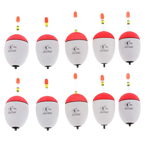 B Baosity 10 Stück Angeln Posen Float Leuchtende Schwimmer Bobber Flussangeln, Seefischen - Nacht Angeln 60-100g