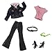 ZITA ELEMENT 6 in 1 Fashion Clothes and Accessories for 11.5 Inch Girl Doll Outfits - Shoes, Coat, Jeans, Belt, Vest, and Glasses