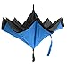 BetterBrella Inverted Umbrella Windproof, Waterproof, Double Canopy Layer, Compact and Reverse Folding for Car, Travel and Outdoor Use, Rain or Sun, Blue