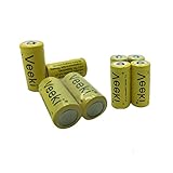 Rechargeable CR123A Battery, Veeki VK-BT16340 RCR123A 3.7V 700mAh Protected Li-ion 16340 Batteries 8Packs for High Drain Device (Yellow)