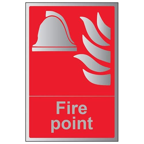 V Safety Fire Equipment-Fire Point Sign - 300mm x 400mm - 1.6mm Alu Rigid Plastic