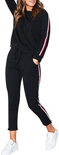Sale Women's Tracksuit Casual 2Pcs Long Sleeve Hoodies + Long Pants Patchwork Sportswear Suit Ladies Sport Sets Running Workout Gym Sweatshirt Pullover Jumper Outfit