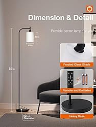 addlon LED Floor Lamp, with Matte White Hanging