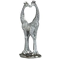 George S. Chen Imports SS-G-54300 2 Silver Giraffes Heart Shaped Figurines