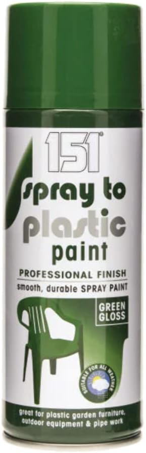 Spray Paint for Plastic 400ml Gloss Green Smooth Durable Professional Finish