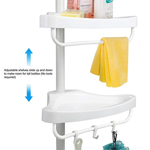 Oxdigi Tension Corner Shower Caddy, Height Adjustable 3 Layer Bathroom