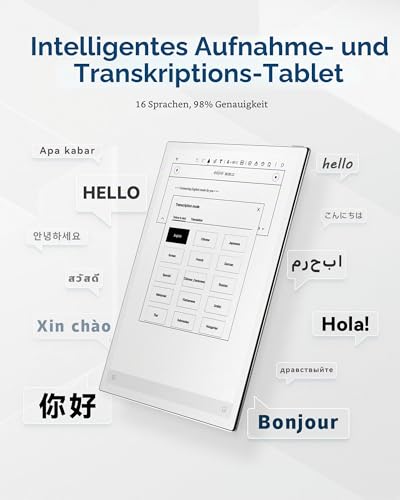 iFLYTEK AINOTE 2 10.65 Inch Large Screen Paper Tablet 4.2mm Ultra Thin Note Tablet with Stylus Pen Support AI Speech to Text Transcription and 16 Language Transcription