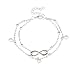 suphojshop Women Fashion Double Chain Ankle Anklet Bracelet Barefoot Sandal Beach Foot Gift