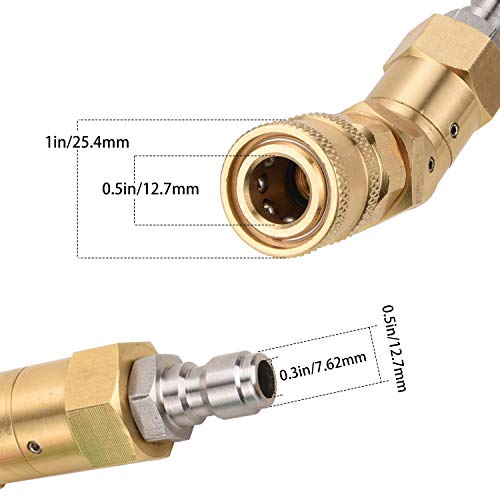 Febrytold Quick Connecting Pivoting Coupler for Pressure Washer Nozzle,with 7 Spray Nozzle Tips ，Brass Pressure Washer Accessories 3600 PSI 8-Pack - Thumbnail 5